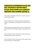 CORPORATE PARTNERSHIP ESTATE AND GIFT TAXATION 1ST EDITION PRATT ACTUAL EXAM PAPER 2026 COMPLETE QUESTIONS AND ANSWERS GRADED A&plus;