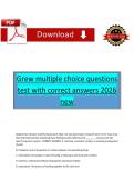 Grew multiple choice questions test with correct answers 2026 new&period;pdf