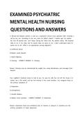 Psychiatric and Mental Health Nursing Exam &ndash; Questions and Verified Answers &lpar;2026&rpar;