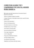CORRECTIONS ACADEMY TEST 1 COMPREHENSIVE TEST 2026 FULL ANSWERS REVIEW GRADED A&plus;