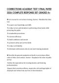 CORRECTIONS ACADEMY TEST 1 FINAL PAPER 2026 COMPLETE RESPONSE SET GRADED A&plus;