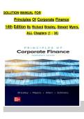 Principles of Corporate Finance &lpar;14th Ed&rpar; Solutions Manual &vert; All Chapters