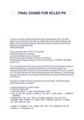 Final Exams for NCLEX-PN &ndash; Questions and Verified Answers &lpar;2026&rpar;