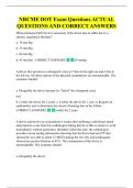 NRCME DOT Exam Questions ACTUAL  QUESTIONS AND CORRECT ANSWERS