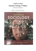 Complete Test Bank Experience Sociology&comma; 5th Edition&period; By David Croteau and William Hoynes&period; &lpar;All Chapters&comma; Latest Edition&comma; With Verified Answers&rpar;