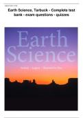 Earth Science&comma; Tarbuck - Complete test  bank - exam questions - quizzes&vert;&vert;ISBN&colon;9780134543536