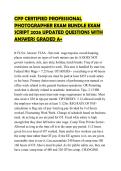 CPP CERTIFIED PROFESSIONAL PHOTOGRAPHER EXAM BUNDLE EXAM SCRIPT 2026 UPDATED QUESTIONS WITH ANSWERS GRADED A&plus;
