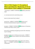 NSCA CPSS Chapter 17&colon; Perception of  Effort and Subjective Monitoring ACTUAL  QUESTIONS AND CORRECT ANSWERS 