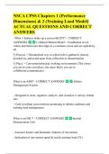 NSCA CPSS Chapters 1 &lpar;Performance  Dimensions&rpar; & 2 &lpar;Training Load Model&rpar;  ACTUAL QUESTIONS AND CORRECT  ANSWERS 