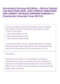 Gerontological Nursing 4th Edition - Patricia Tabloski  Test Bank EXAM 2026 -2026 COMPLET QUESTIONS  AND CORRECT DETAILED ANSWERSGRADED A&plus;  Chamberlain University-Texas NR 324 