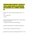 CERTIFIED BREASTFEEDING COUNSELOR ACTUAL EXAM PAPER 2026 QUESTIONS AND ANSWERS 100&percnt; CORRECT GRADED A&plus;