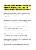 CERTIFIED BREASTFEEDING COUNSELOR EXAMINATION TEST 2026 COMPLETE QUESTIONS WITH SOLUTIONS GRADED A&plus;