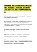 CERTIFIED BREASTFEEDING COUNSELOR TEST BANK 2026 UPDATED QUESTIONS AND ANSWERS 100&percnt; CORRECT GRADED A&plus;