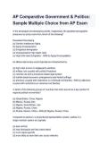 AP Comparative Government & Politics Sample Multiple Choice questions and answers