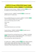 CIPP&sol;US Exam UPDATED Study Guide  QUESTIONS AND CORRECT ANSWERS 