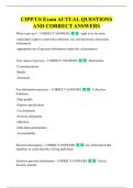 CIPP&sol;US Exam ACTUAL QUESTIONS  AND CORRECT ANSWERS 