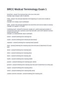 BRCC Medical Terminology Exam 1 Questions and Answers