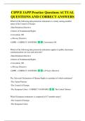 CIPP&sol;E IAPP Practice Questions ACTUAL  QUESTIONS AND CORRECT ANSWERS 