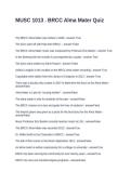 MUSC 1013 &period; BRCC Alma Mater Quiz Questions and Answers