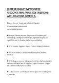 CERTIFIED QUALITY IMPROVEMENT ASSOCIATE FINAL PAPER 2026 QUESTIONS WITH SOLUTIONS GRADED A&plus;