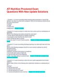 ATI Nutrition Proctored Exam Questions With New Update Solutions