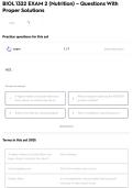BIOL 1322 EXAM 2 &lpar;Nutrition&rpar; &ndash; Questions With Proper Solutions