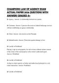CHAMPIONS LAW OF AGENCY EXAM ACTUAL PAPER 2026 QUESTIONS WITH ANSWERS GRADED A&plus;