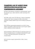 CHAMPIONS LAW OF AGENCY EXAM CERTIFICATION EVALUATION 2026 COMPREHENSIVE ASSESSMENT