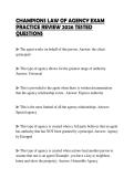 CHAMPIONS LAW OF AGENCY EXAM PRACTICE REVIEW 2026 TESTED QUESTIONS