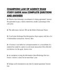 CHAMPIONS LAW OF AGENCY EXAM STUDY GUIDE 2026 COMPLETE QUESTIONS AND ANSWERS