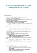 WGU D265 Final Exam Terms on Critical Thinking &ndash; Western Governors University &ndash; Academic Year 2026&sol;2027 &ndash; Verified Concept Explanations and Solutions