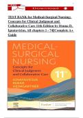 TEST BANK for Medical-Surgical Nursing Concepts for Clinical Judgment and Collaborative Care&comma; 10th and 11th Editions&comma; All chapters Complete A&plus; Guide&period;