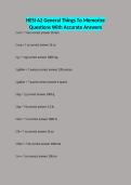 HESI A2 General Things To Memorize Questions With Accurate Answers