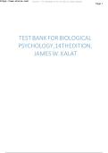 Biological Psychology&comma; 14th Edition&comma; James W&period; Kalat Test Bank&period;pdf