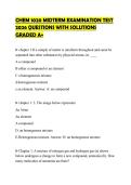 CHEM 1020 MIDTERM EXAMINATION TEST 2026 QUESTIONS WITH SOLUTIONS GRADED A&plus;