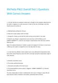 RN Pedia PNLE Overall Test 1 Questions With Correct Answers