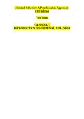 Criminal Behavior A Psychological Approach Updated Edition Test Bank &vert; Complete Exam Prep PDF