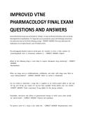 Improved VTNE Pharmacology Final Exam Questions & Answers 2026 &vert; A&plus;