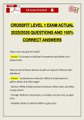 CROSSFIT LEVEL 1 EXAM ACTUAL 2026 QUESTIONS AND 100&percnt; CORRECT ANSWERS