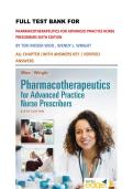 FULL TEST BANK FOR  PHARMACOTHERAPEUTICS FOR ADVANCED PRACTICE NURSE PRESCRIBERS SIXTH EDITION BY TERI MOSER WOO &comma; WENDY L&period; WRIGHT  ALL CHAPTER &vert;WITH ANSWERS KEY &vert; VERIFIED ANSWERS 