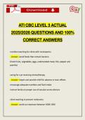 ATI CBC LEVEL 3 ACTUAL 2026 QUESTIONS AND 100&percnt; CORRECT ANSWERS