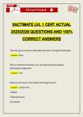 XACTIMATE LVL 1 CERT ACTUAL 2026 QUESTIONS AND 100&percnt; CORRECT ANSWERS