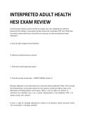 Interpreted Adult Health HESI Exam Review 2026 &vert; Nursing Questions & Answers A&plus;