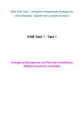 WGU D548 Task 1 &ndash; Emergency Preparedness Strategies for Urban Hospitals &ndash; Western Governors University &ndash; Academic Year 2026&sol;2027 &ndash; Updated Performance Assessment with Complete Solutions