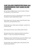 CLEP COLLEGE COMPOSITION EXAM 2026 COMPREHENSIVE STUDY GUIDE SOLVED QUESTIONS