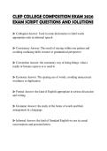 CLEP COLLEGE COMPOSITION EXAM 2026 EXAM SCRIPT QUESTIONS AND SOLUTIONS