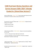 C180 Final Exam Review Questions and  Correct Answers 2026 &sol;2027 &vert;Already  Graded A&plus;&vert;&vert;Brand New Version&excl;&excl;&excl;