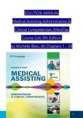 Solution Manual for Medical Assisting Administrative & Clinical Competencies 9th Ed