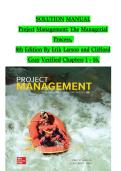 Solution Manual for Project Management&colon; The Managerial Process 8th Ed