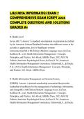 LSUS MHA INFORMATICS EXAM 7 COMPREHENSIVE EXAM SCRIPT 2026 COMPLETE QUESTIONS AND SOLUTIONS GRADED A&plus;